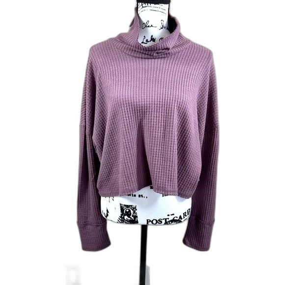Wild Fable Mauve sweater turtleneck neck long sleeve crop size XXL streetwear - Picture 1 of 11